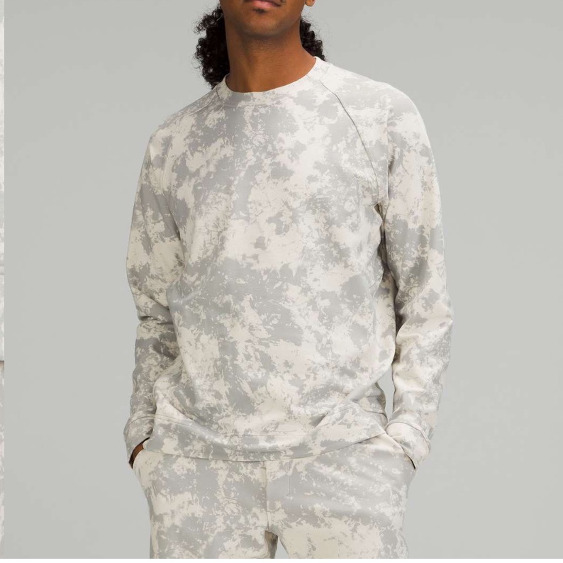 Lululemon Men’s City Sweat Crew Spectral White Opal Silver Drop Large